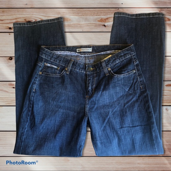 lee mid rise straight leg jeans